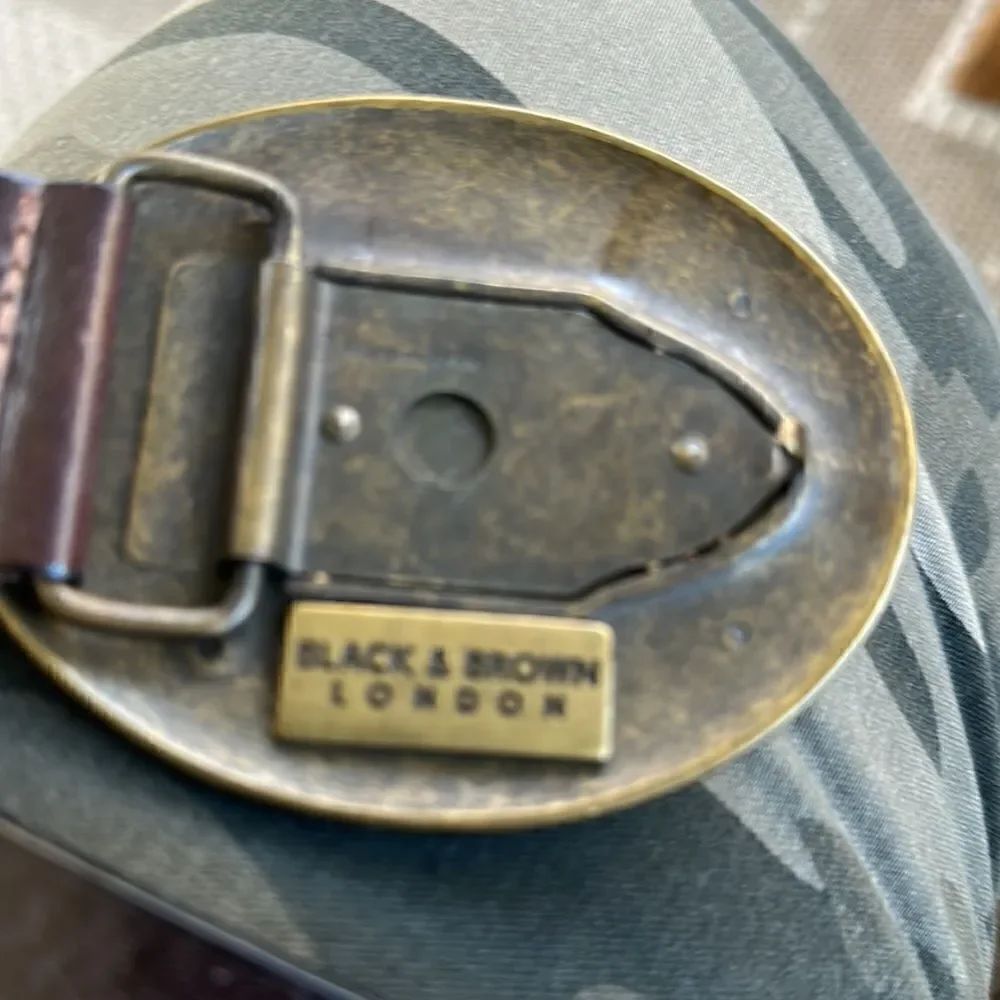Black & Brown London Turquoise Big Buckle Leather Belt M — image 6 of 6